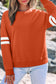 Tillandsia Purple Varsity Striped Detail Drop Shoulder Oversized Sweatshirt