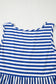 Sky Blue Stripe U Neck Sleeveless Loose Fit Mini Dress