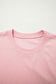 Clearly Aqua Solid Color Loose Tee Drawstring Wide Leg Pants 2pcs Outfit