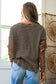 Black Stripe Thermal Knit Drop Shoulder Casual Top