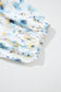 Sky Blue Stripe 3/4 Floral Puff Sleeve Patchwork Drop Shoulder Top