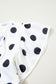 White Polka Dot Print Flutter Sleeve Striped Patchwork Babydoll Blouse