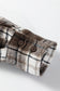 Dark Brown Flanel Plaid Single Chest Pocket Boyfriend Shacket