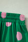 Pink Polka Dot Print V Neck Tee Short Set