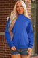 Tillandsia Purple Solid Color Oversized Mock Neck Sweatshirt