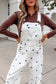 Jet Stream Polka Dot Print Bib Pocket Denim Barrel Overalls Jumpsuit