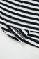 Black Stripe Thermal Knit Drop Shoulder Casual Top