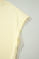 Yellow Cream Solid Color Tee Drawstring Shorts Comfy 2pcs Set