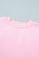Brown Colorblock Polka Dot Contrast Trim Oversized Sweatshirt