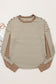 Black Stripe Thermal Knit Drop Shoulder Casual Top