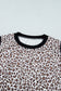Khaki Contrast Trim Plus Size Leopard Vest