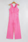 Bonbon Mineral Wash Raw Seam Patchwork Wide Leg Loose Jumpsuit