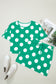 Green Polka Dot Print Cropped Tee Bodycon Skort 2pcs Set