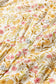 Yellow Floral Print Frilly Trim Smocked Cuff Long Sleeve Loose Shirt Dress