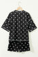 Black Exposed Seam Detail Polka Dot Loose Tee Drawstring Shorts Set
