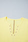 Banana Cream V Neck Ribbed Stitched Detail Long Sleeve Top