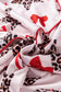 White Leopard Star Ribbon Bow Print Contrast Trim Short Pajama Set