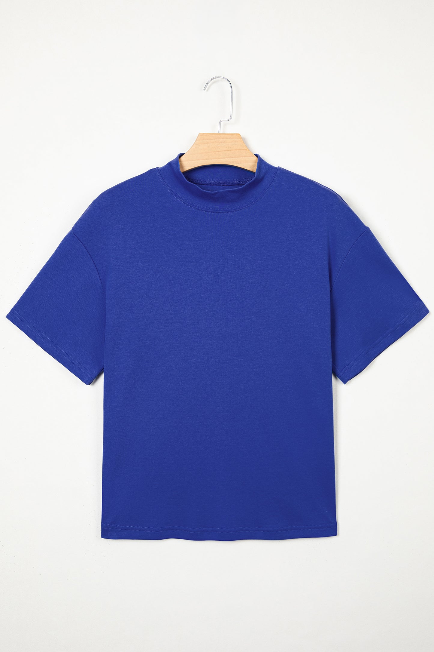 Sachet Pink Solid Color High Neck Oversize Tee