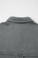 Medium Grey Mineral Wash Chest Pockets Drop Shoulder Shacket with Side Slit