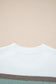 White Striped Color Block Knit Drop Shoulder Sweater