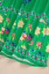 Green Floral Print Contrast Trim Knotted Straps Midi Dress