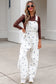 Jet Stream Polka Dot Print Bib Pocket Denim Barrel Overalls Jumpsuit