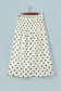 Beige Stripe Polka Dot Print Smocked High Waist Long Skirt