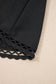 Black Plus Size Frilled Elastic Waist Lace Trim Boho Ruffled Shorts