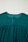 Evergreen Sheer Lace Balloon Sleeve Babydoll Blouse