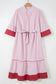 Red Stripe Plus Size Ruffled Hem Pinstriped Midi Dress
