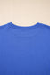 Sky Blue Varsity Contrast Banded Sleeve Shift Sweatshirt Dress