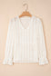 Beige Flower Lace V Neck Ruffled Sleeve Top