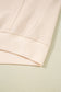 Beige Raw Edge Flower Patch Drop Shoulder Casual Top