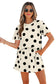 White Polka Dot Short Sleeve Top Casual Skort 2pcs Outfit