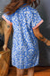 Khaki Western Fashion Print Striped Color Block Patchwork Shift Mini Dress