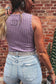 Phalaenopsis Slim Ribbed Mineral Wash Tank Top