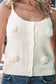 White 3D Flower Spaghetti Straps Sweater Vest
