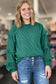 Evergreen Twisted Ribbed Tiered Ruffles Long Sleeve Pullover Top