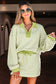 Red Stripe Collared V Neck Drop Shoulder Pullover and Skort 2pcs Outfit