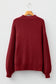 Dirty blue Solid Color Front Seam Drop Shoulder Loose Sweater