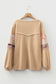 Khaki Exposed Seam Floral Mixed Patchwork Relaxed Plus Size Top