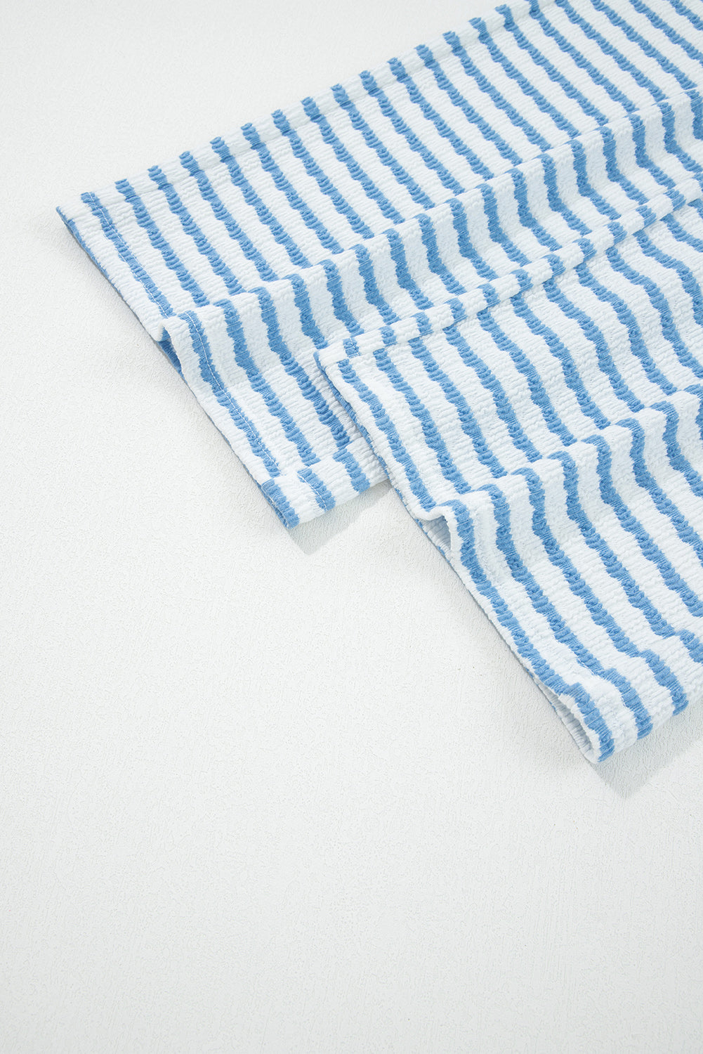 White Stripe Collared Pullover Top and Drawstring Pant Set