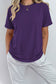 Yellow Cream Casual Plain Crew Neck Tee