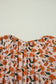 Black Floral Deep V Neck Smocked Bust Bubble Sleeve Babydoll Dress