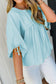 Yellow Cream Tie Half Sleeve Pleated Detail Babydoll Blouse