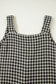Khaki Houndstooth Print V Neck Sleeveless Mini Dress