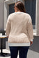Blue Stripe Plus Size Contrast Trim Crew Neck Rib Knit Drop Shoulder Sweater