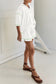 White Breathable Waffle Color Block Trim 2pcs Casual Short Set