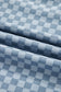 Sky Blue Checkerboard Long Sleeve Pullover and Shorts Set