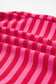Rose Stripe Contrast Elastic Waist Casual Ribbed Shorts